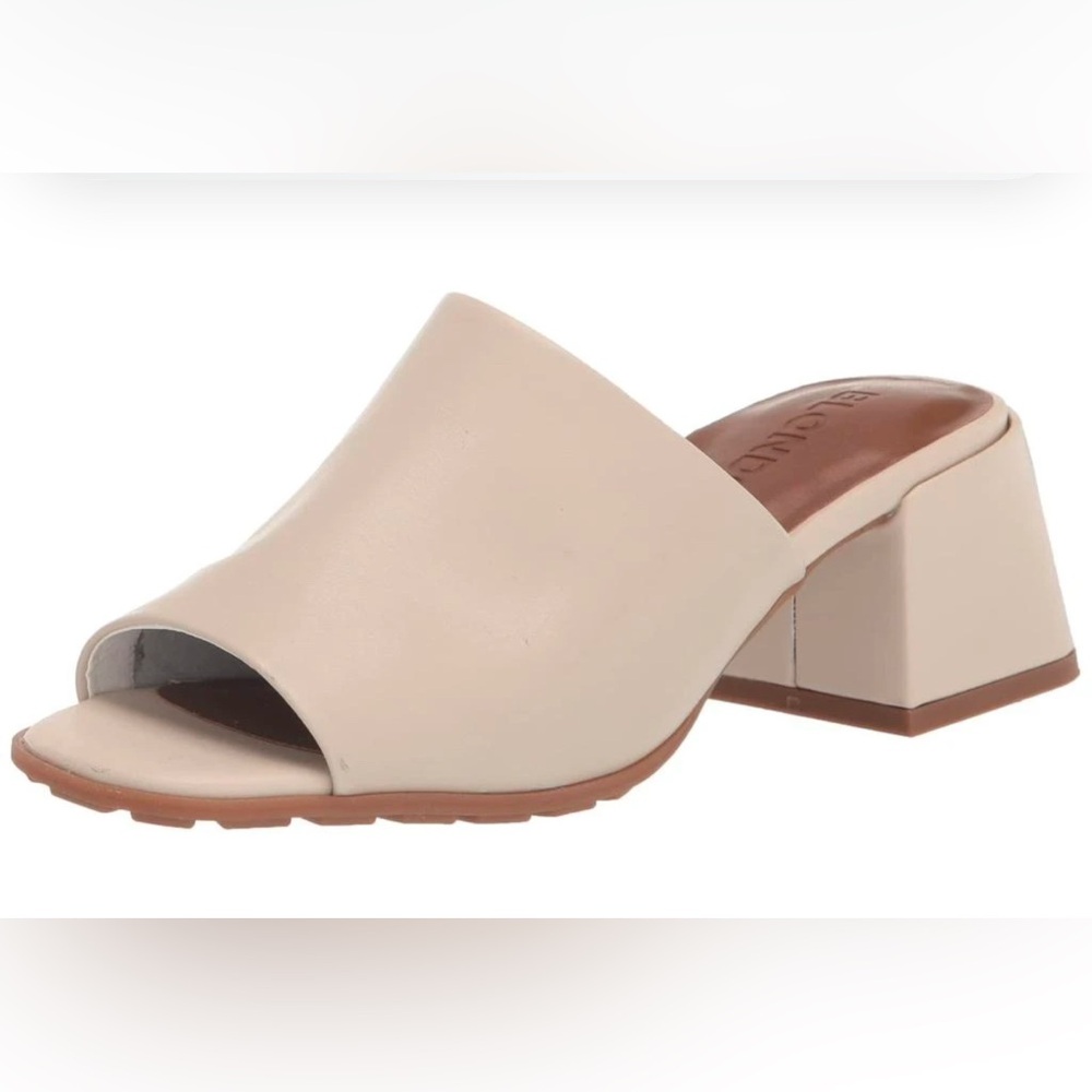 Blondo Maya Waterproof Leather‎ Open Square Toe Slip-on Block Heel Size 6.5 NEW